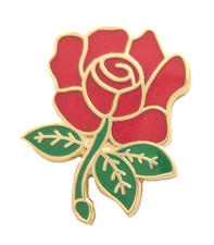 Labour party red rose pin - rose,