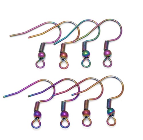 Metallic earring hooks - metallic, blanks