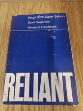 Reliant 3/25 Super Saloon 5cwt Supervan Owners Handbook