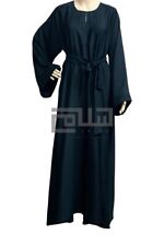 BELTED BASIC Black DUBAI Abaya/Jilbab with Pocket- Soft & Quality NIDA Size 58