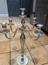 5 Arm Heavy Silver Coloured Candelabra
