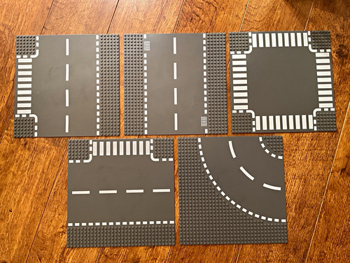 Lego road plates 5pc lot - road,