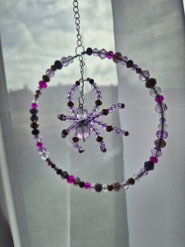 Handmade purple spider sun - purple,