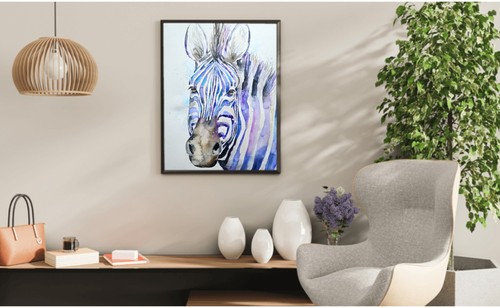 Original zebra watercolour - original,