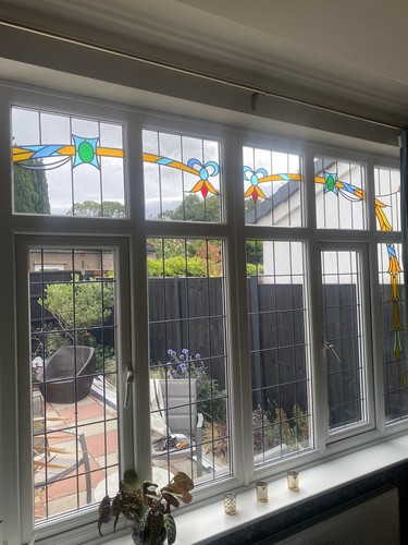 Stained glass upvc window - stained,
