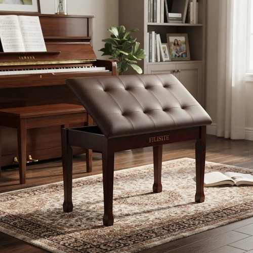 Sturdy wooden piano bench - bench, for