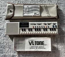 CASIO VL-TONE VL-1 Electronic Musical Instrument Synthesizer Case & Manual WORKS