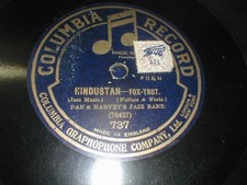 1909 Columbia 12" very early Fox-Trots Dan & Harvey's Jazz Band Hindustan/Smiles