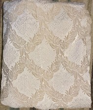 Vintage Beige Ivory Pale Gold Brocade Jaquard Damask Heavyweight Single Curtain