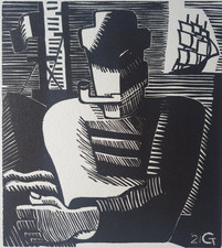 Original woodcut marcel - original,