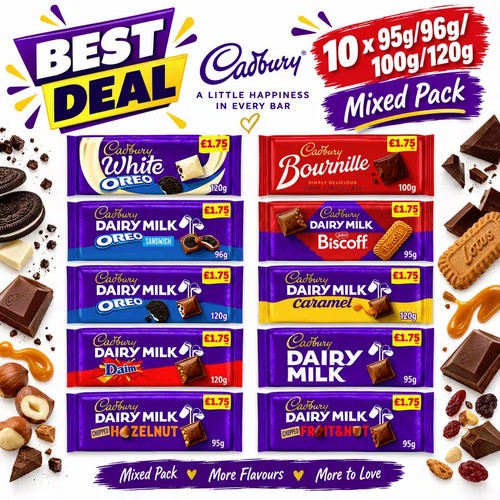 Cadbury chocolate bars - cadbury, mixed