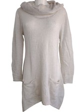 Saks Fifth Avenue Cashmere Jumper Women's XL Ivory Long Sleeve Knitted