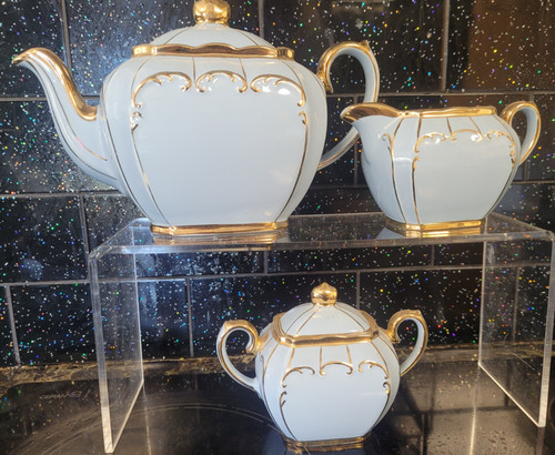 Sadler cube trio teapot - teapot, sugar