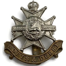 WW1 Notts and Derby (Sherwood Foresters) Regiment Cap Badge - Original