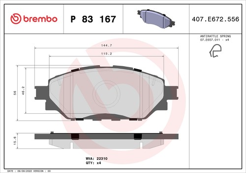 Brake pad set disc - brake,