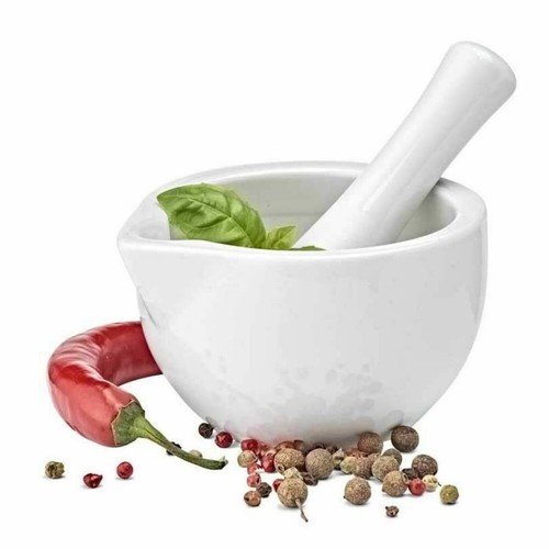 White porcelain pestle - white,