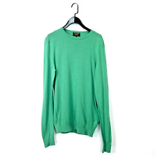 William Hunt Green Luxury Cotton Crew Neck Jumper - Size S