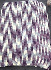 HAND CROCHETED BLANKET/THROW - THICK CHENILLE - APPROX - 170 x 115 CM CG H74