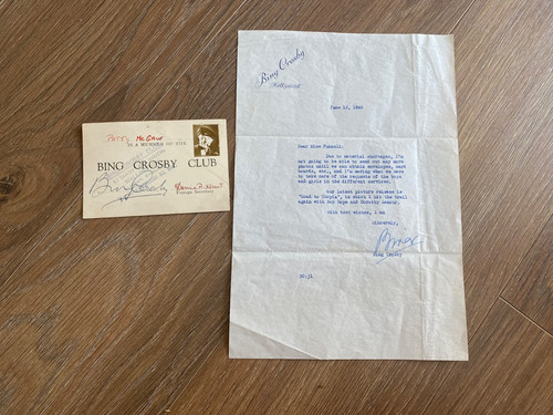 Bing crosby signed letter - crosby, *