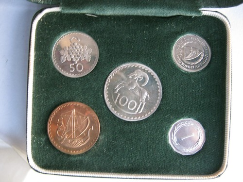Cyprus 1963 five - coin, proof