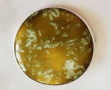 Brooch ~ Solid Silver ~ Iona Marble Cabochon Gem Stone ~ c1950s