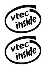 2x Vtec Inside Car Sticker