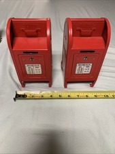 USPS tin mail box red  toy lot