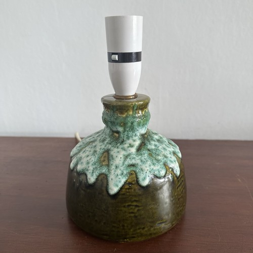 Studio pottery lamp base green - lamp,