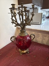 Red Glass Candelabra Lamp