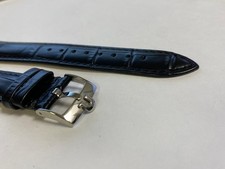 New For Omega 20MM Black Gents Genuine Leather Watch Strap