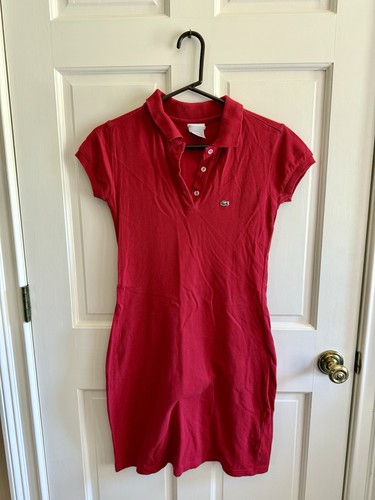 Lacoste red solid shirt - red,