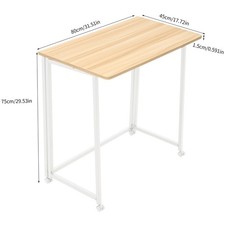 Folding Laptop Desk PC Home Office University Wood Study Student Table w/ Wheels