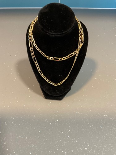 9ct gold figaro necklace - 9ct,