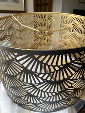 Maison Du Monde Gold & Black Suspended Metal Light Shade & Fittings Statement