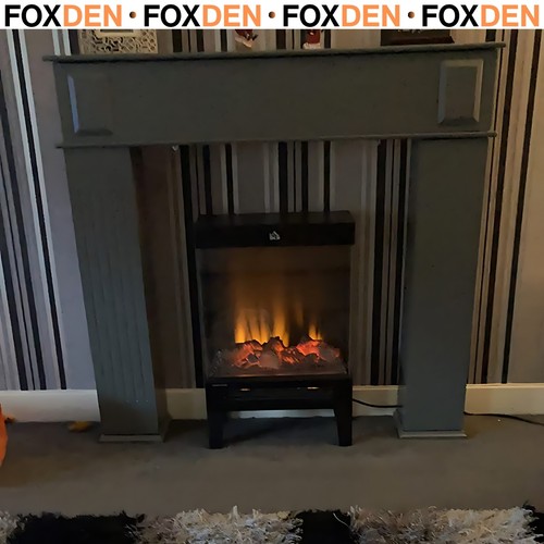 Black electric fireplace - black,