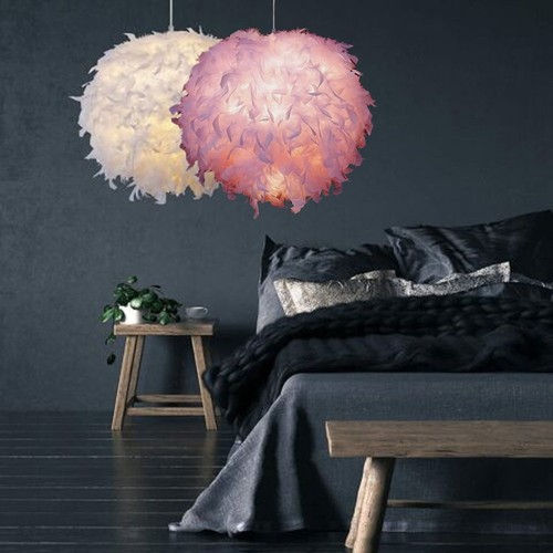 Feather lampshade ceiling - feather,