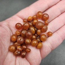 Antique Loose Amber Beads Graduated Jewellery Making 11g