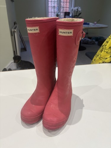 Pink hunter fur lined - hunter, wellies