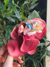 Peach pink orchid bird hair flower. 50s rockabilly vlv pinup girl hair accessory