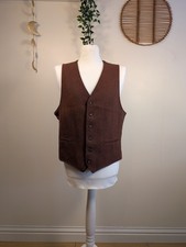Brook Taverner Men's 100% wool Waistcoat brown size 40 regular excellent
