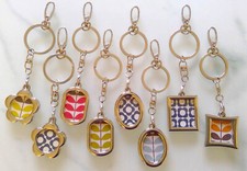 ORLA KIELY Paper in Shiny Metal Frame Keyring Bag Charm PERSONALISED GIFT XMAS