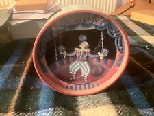Vintage round Dancing Clown Music Box working order