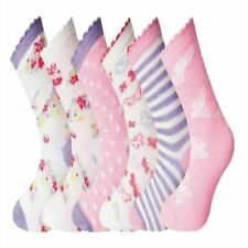 GIRLS COLOURED NOVELTY FASHION FUNKY KIDS BUTTERFLY AND FLOWERS DESIGN SOCKS