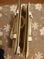 Beige (Cream) Lady's Hand Bag With Extra Inner Compartment And 2 Handles By MODA