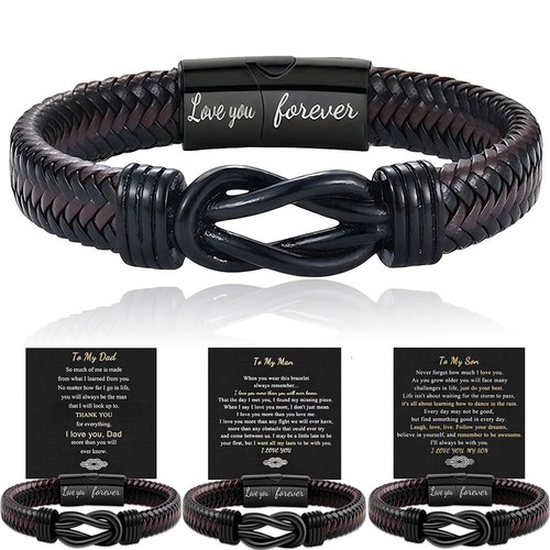 Mens braided wristband leather - mens,