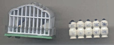 DOLLS’ HOUSE BIRD CAGE + BOTTLES - 2 ITEMS