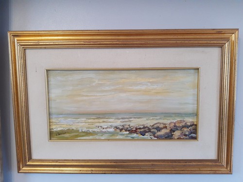 Vintage italian painting - painting, sea