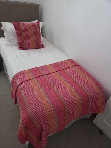 Pink and orange stripe throw - orange,