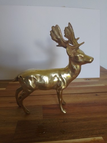 Vintage brass stag solid - vintage,