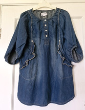 Girls Phister &Philina Denim Dress Button Frill Assorted Sizes
